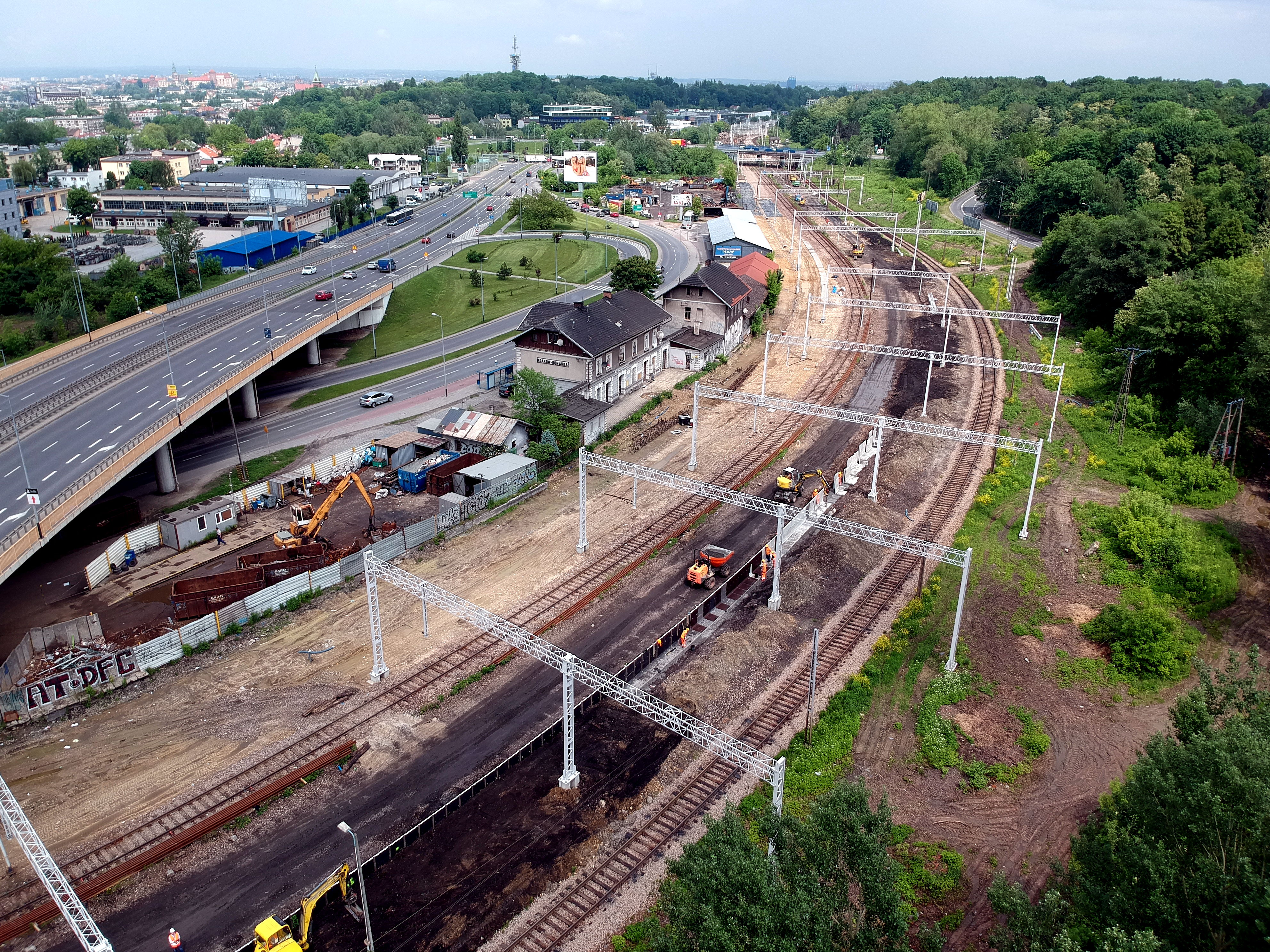 Prace budowlane na torze kolejowym, Kraków - Construcții feroviare