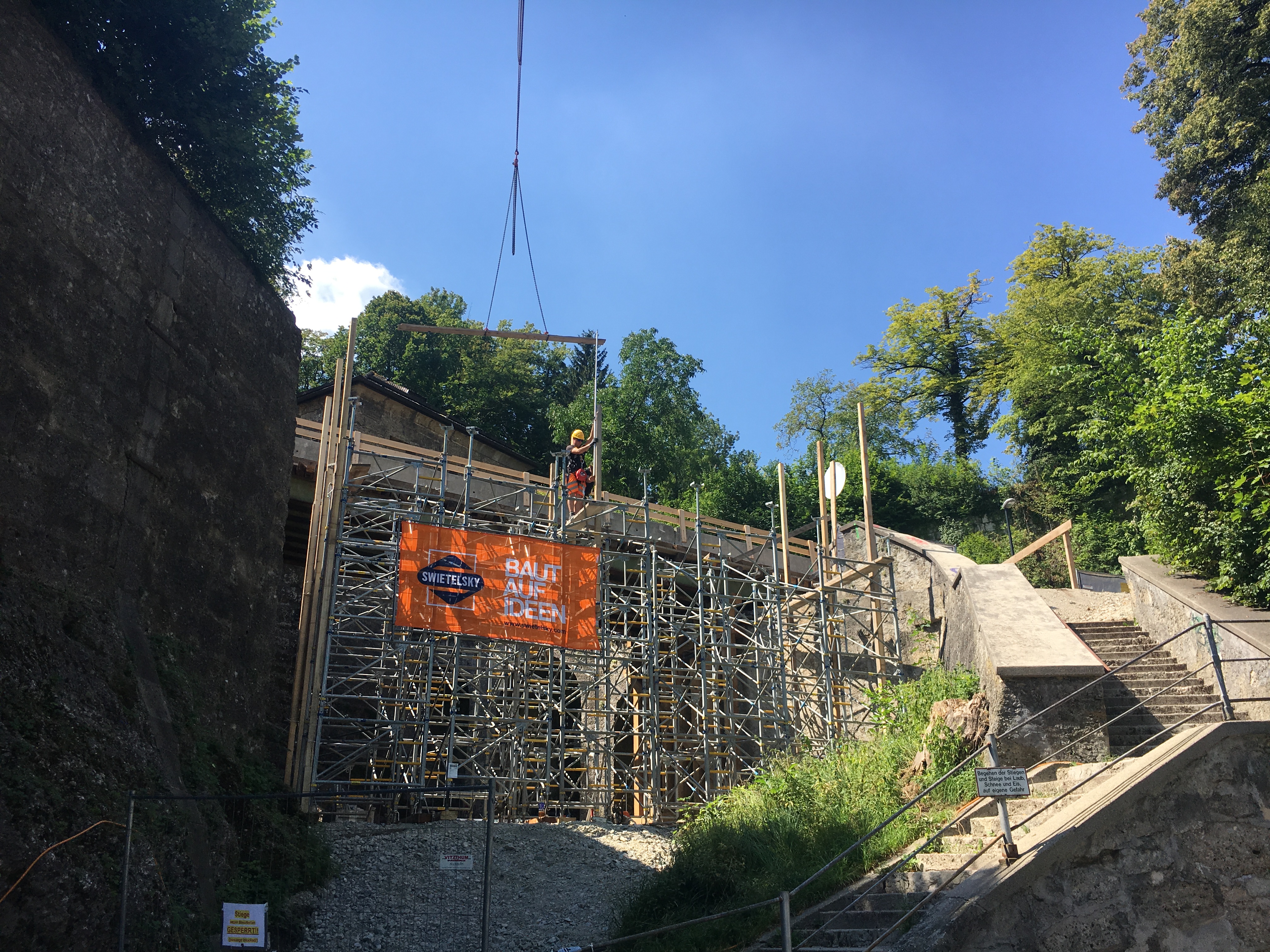 Neuba Brücke Monikapforte am Mönchsberg, Salzburg - Construcția de drumuri & poduri