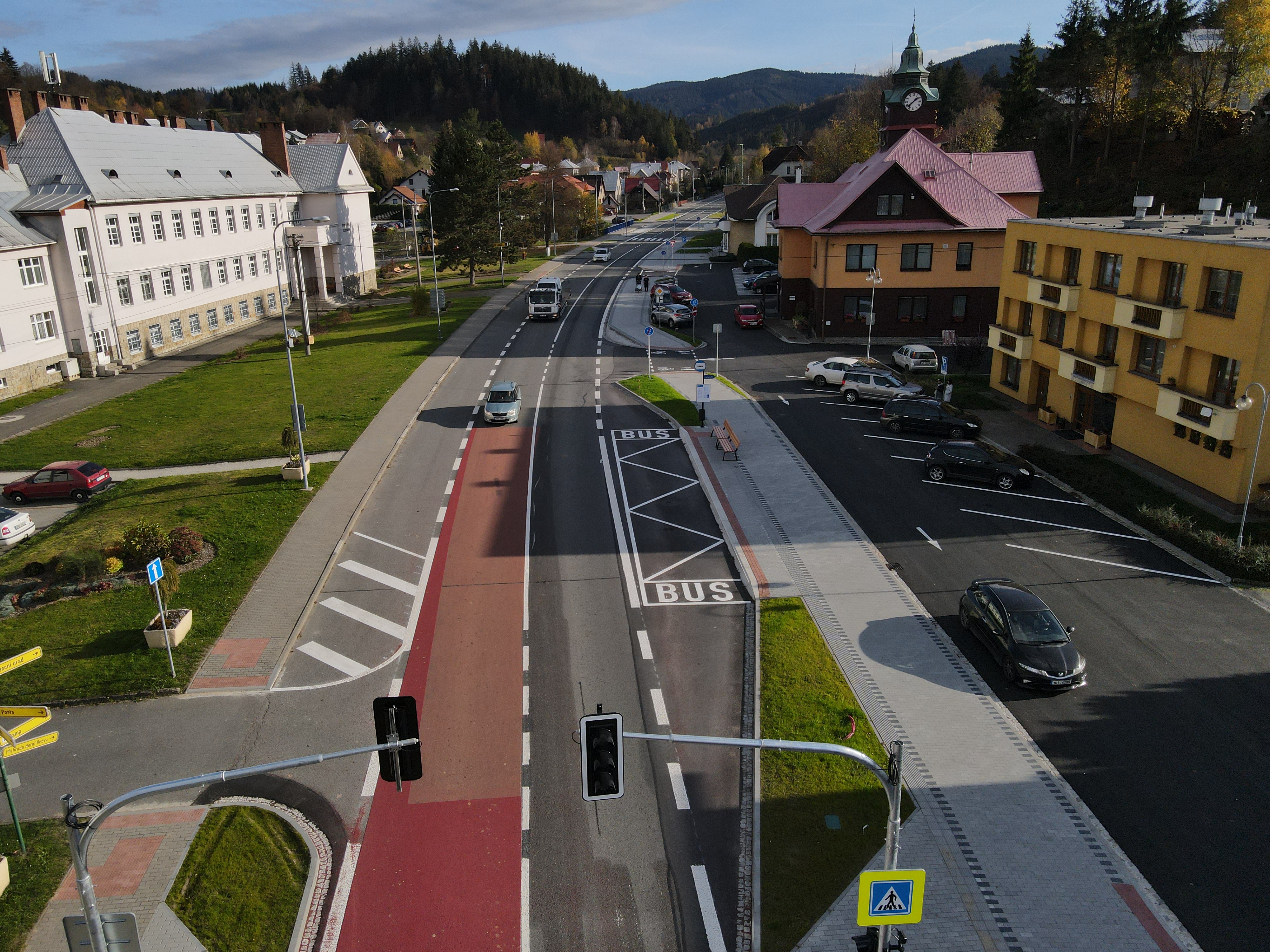 Horní Bečva – výstavba cyklostezky centrem obce - Construcția de drumuri & poduri