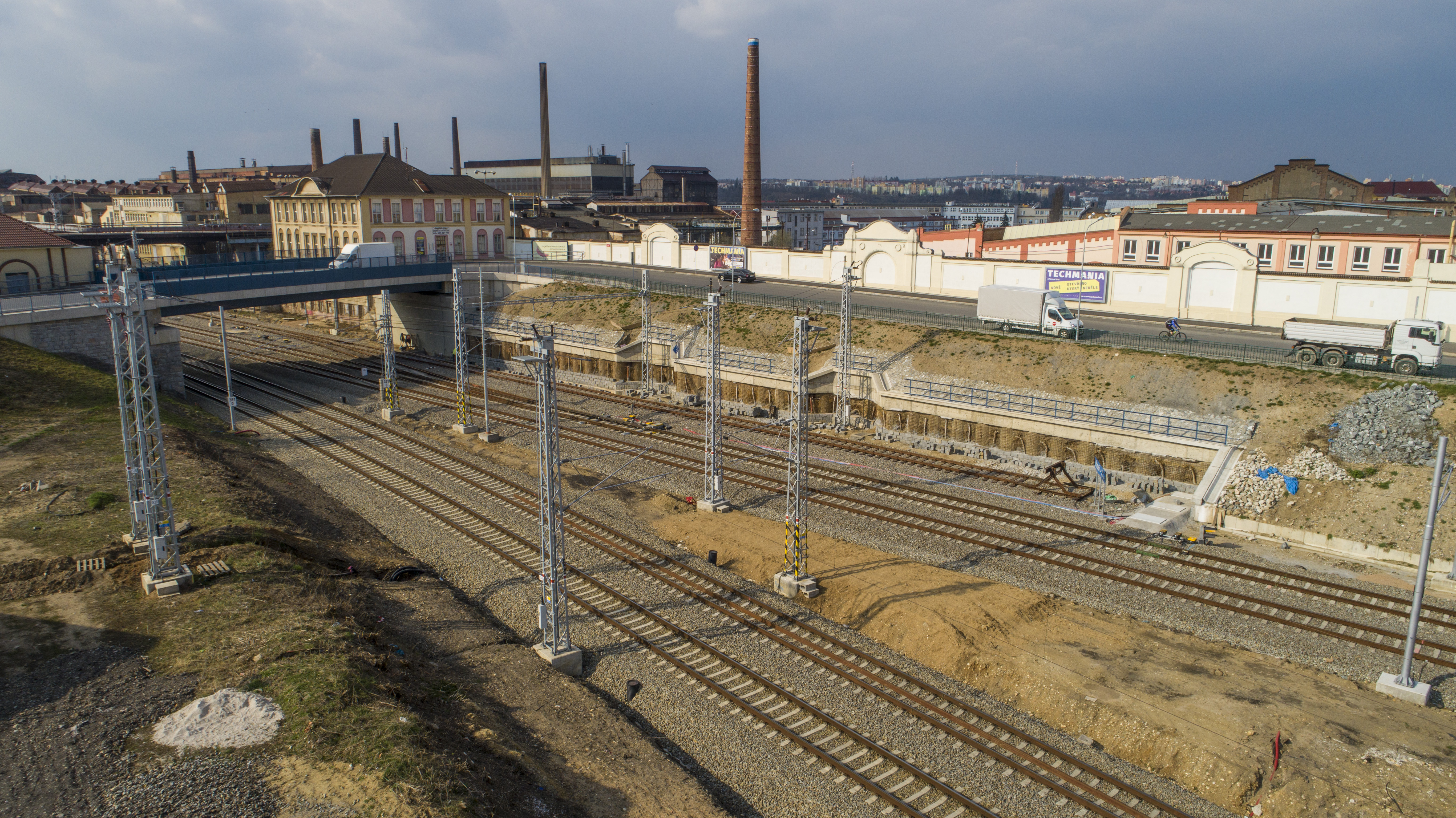 Uzel Plzeň, 3. stavba – přesmyk domažlické trati - Construcții feroviare